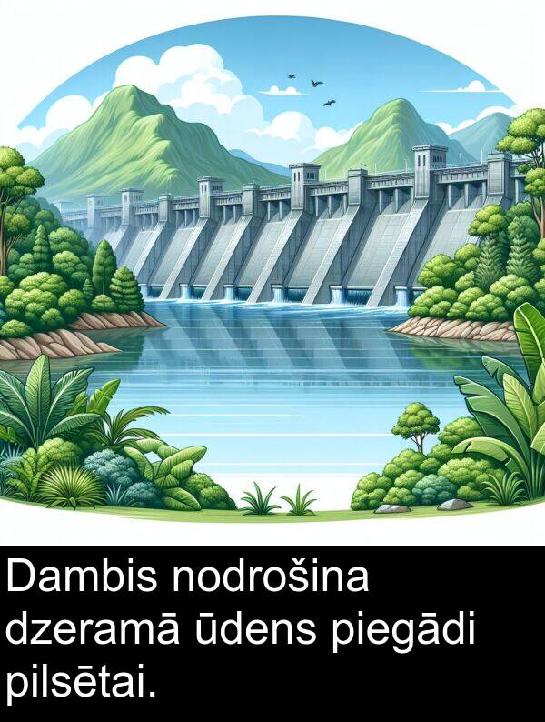 dzeramā: Dambis nodrošina dzeramā ūdens piegādi pilsētai.