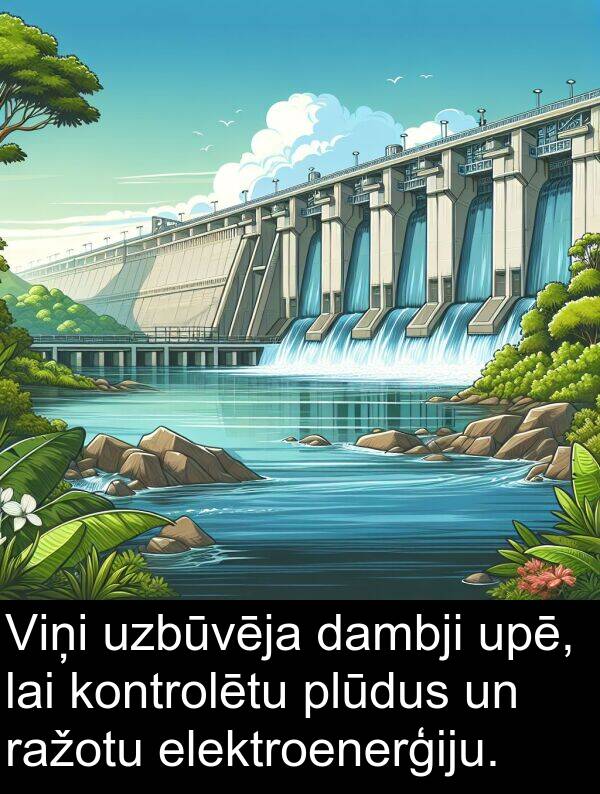 kontrolētu: Viņi uzbūvēja dambji upē, lai kontrolētu plūdus un ražotu elektroenerģiju.