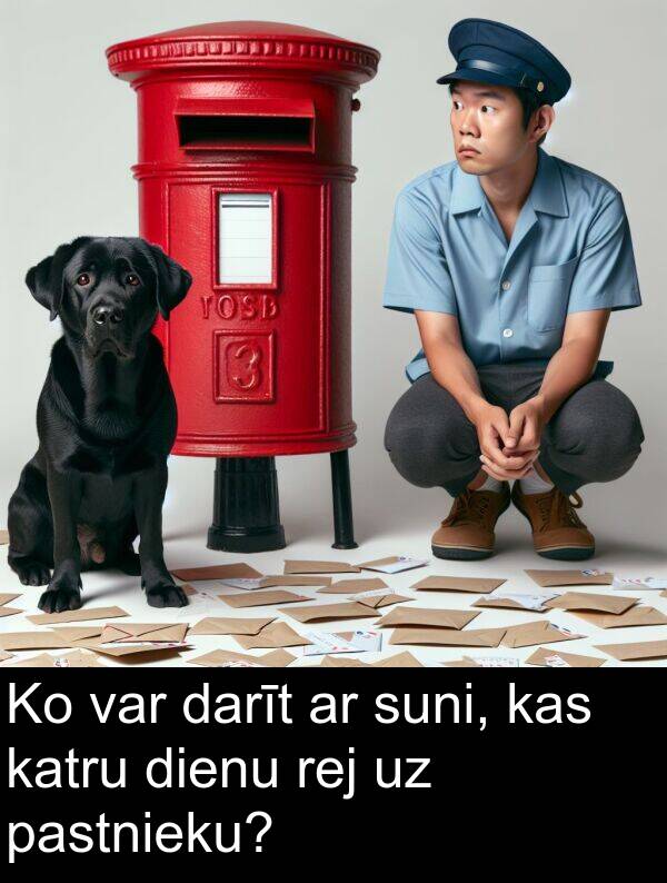 suni: Ko var darīt ar suni, kas katru dienu rej uz pastnieku?