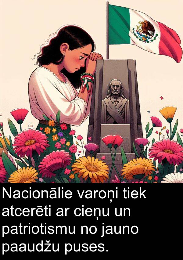 paaudžu: Nacionālie varoņi tiek atcerēti ar cieņu un patriotismu no jauno paaudžu puses.