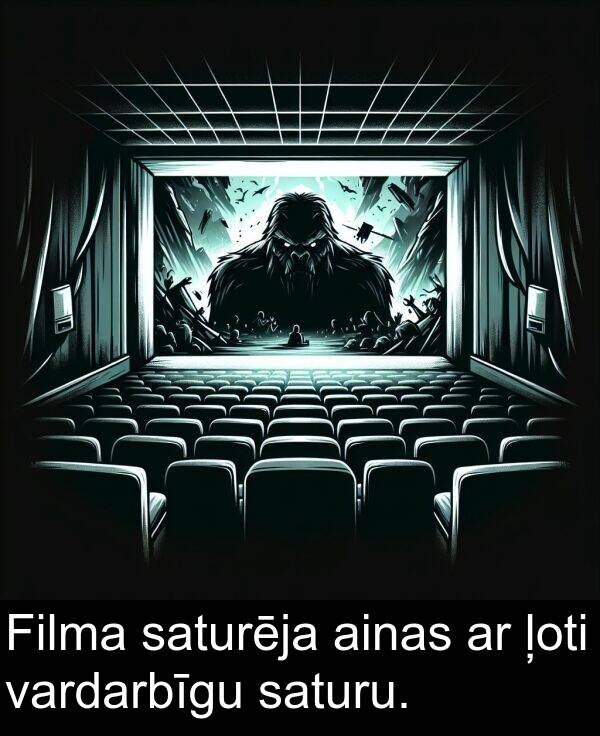 ainas: Filma saturēja ainas ar ļoti vardarbīgu saturu.
