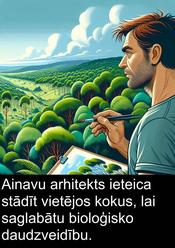kokus: Ainavu arhitekts ieteica stādīt vietējos kokus, lai saglabātu bioloģisko daudzveidību.