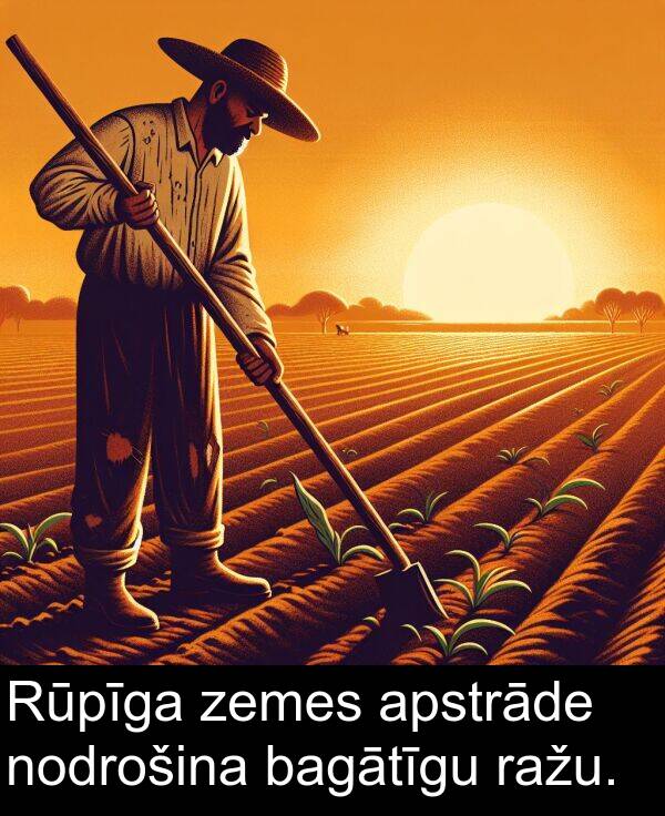 zemes: Rūpīga zemes apstrāde nodrošina bagātīgu ražu.