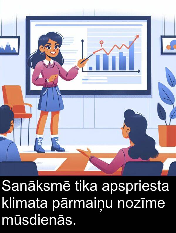 apspriesta: Sanāksmē tika apspriesta klimata pārmaiņu nozīme mūsdienās.