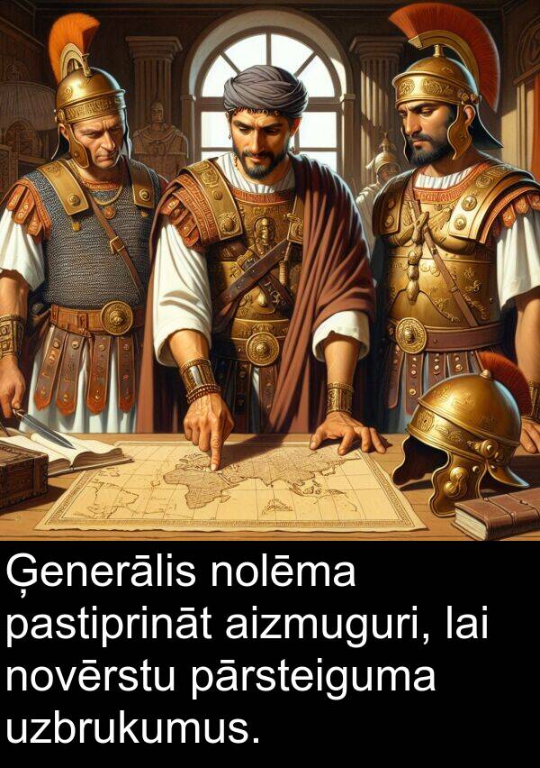 pārsteiguma: Ģenerālis nolēma pastiprināt aizmuguri, lai novērstu pārsteiguma uzbrukumus.
