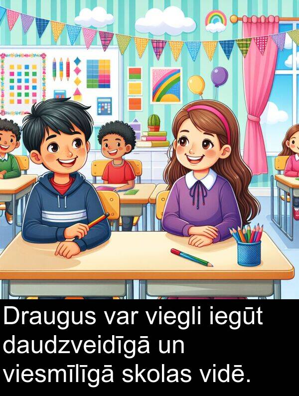 viegli: Draugus var viegli iegūt daudzveidīgā un viesmīlīgā skolas vidē.
