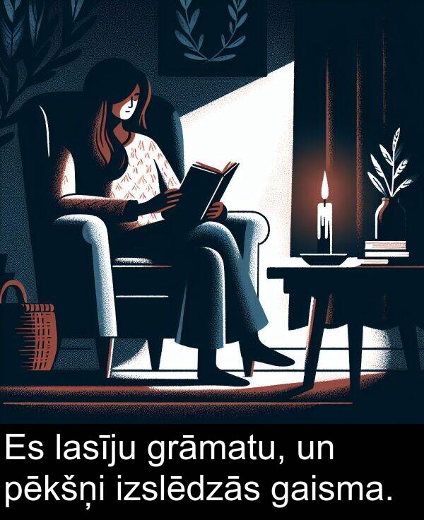 gaisma: Es lasīju grāmatu, un pēkšņi izslēdzās gaisma.