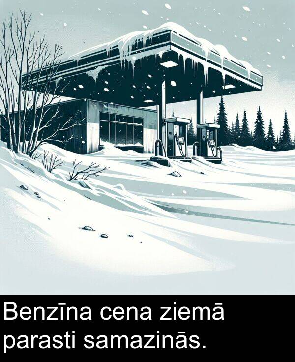 ziemā: Benzīna cena ziemā parasti samazinās.