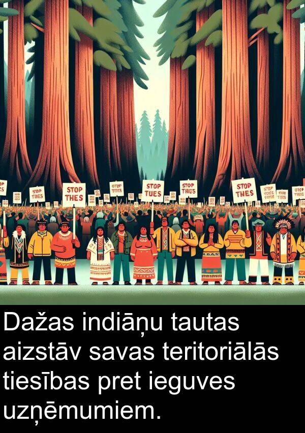 ieguves: Dažas indiāņu tautas aizstāv savas teritoriālās tiesības pret ieguves uzņēmumiem.