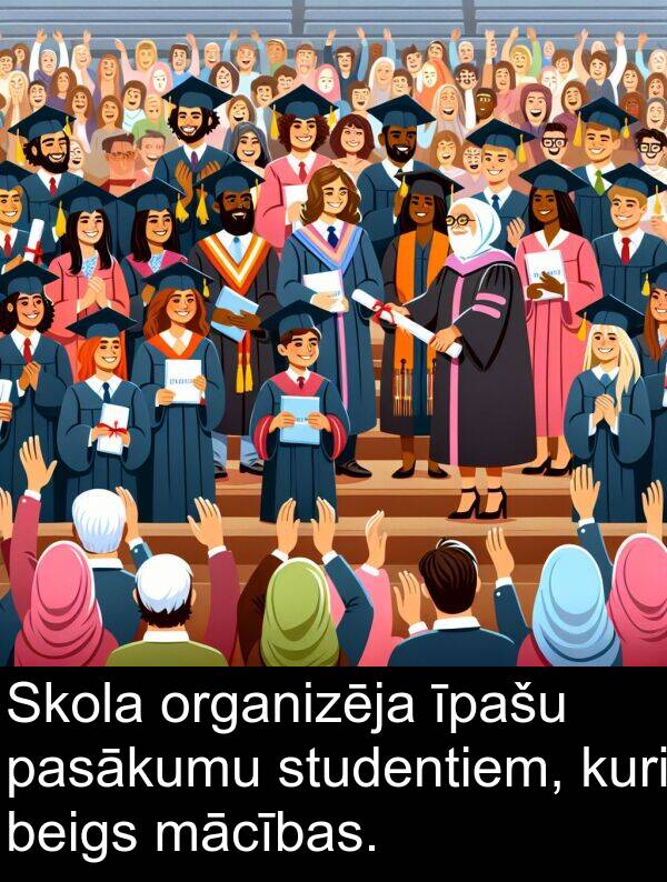 kuri: Skola organizēja īpašu pasākumu studentiem, kuri beigs mācības.