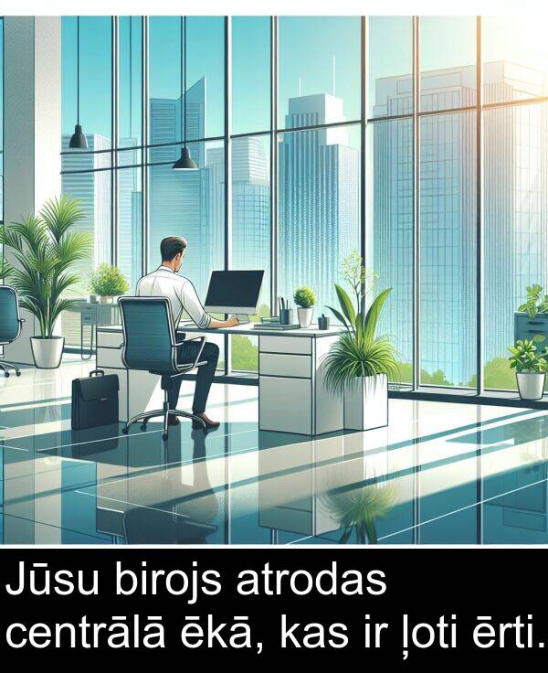 centrālā: Jūsu birojs atrodas centrālā ēkā, kas ir ļoti ērti.