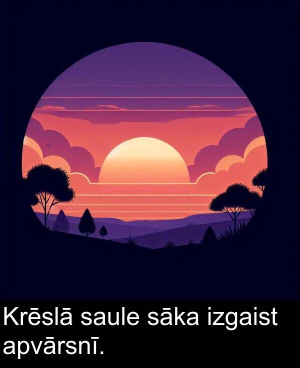 saule: Krēslā saule sāka izgaist apvārsnī.