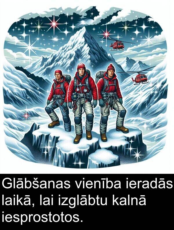 kalnā: Glābšanas vienība ieradās laikā, lai izglābtu kalnā iesprostotos.