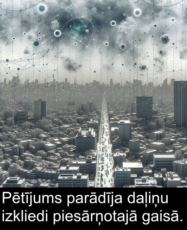 gaisā: Pētījums parādīja daļiņu izkliedi piesārņotajā gaisā.