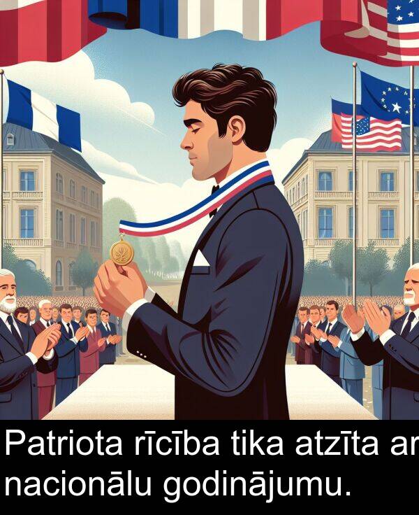 nacionālu: Patriota rīcība tika atzīta ar nacionālu godinājumu.