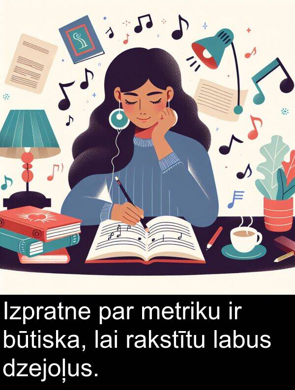 rakstītu: Izpratne par metriku ir būtiska, lai rakstītu labus dzejoļus.