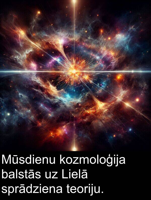 kozmoloģija: Mūsdienu kozmoloģija balstās uz Lielā sprādziena teoriju.