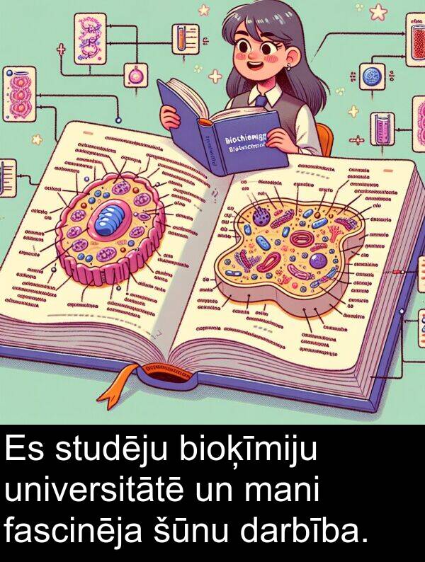 fascinēja: Es studēju bioķīmiju universitātē un mani fascinēja šūnu darbība.