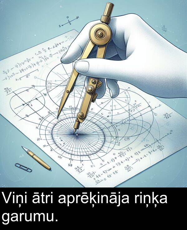 ātri: Viņi ātri aprēķināja riņķa garumu.
