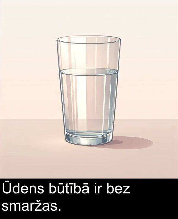 būtībā: Ūdens būtībā ir bez smaržas.