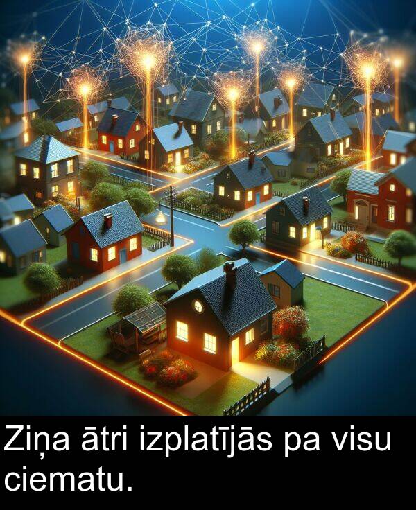 ātri: Ziņa ātri izplatījās pa visu ciematu.