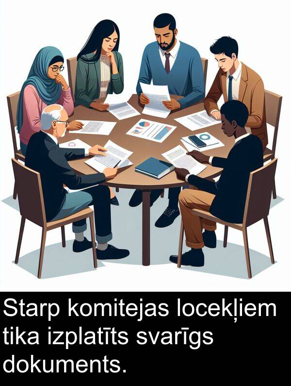 komitejas: Starp komitejas locekļiem tika izplatīts svarīgs dokuments.