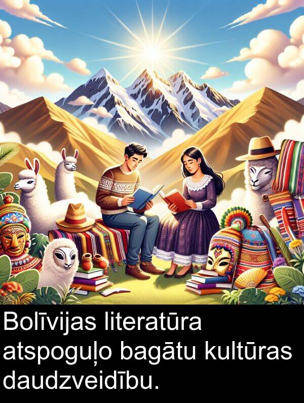 kultūras: Bolīvijas literatūra atspoguļo bagātu kultūras daudzveidību.