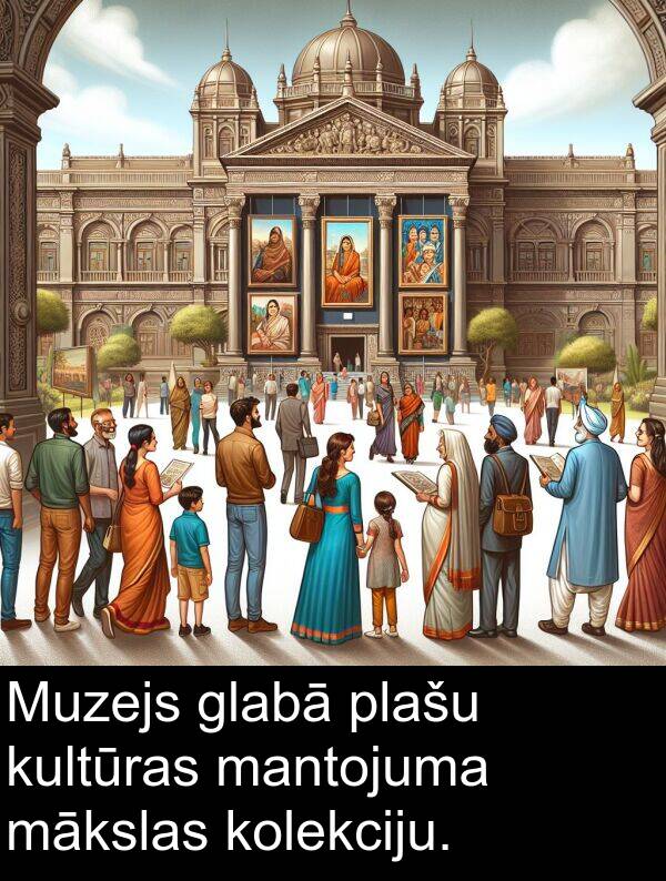 kultūras: Muzejs glabā plašu kultūras mantojuma mākslas kolekciju.