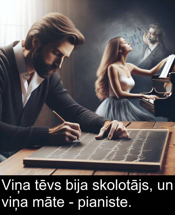 māte: Viņa tēvs bija skolotājs, un viņa māte - pianiste.