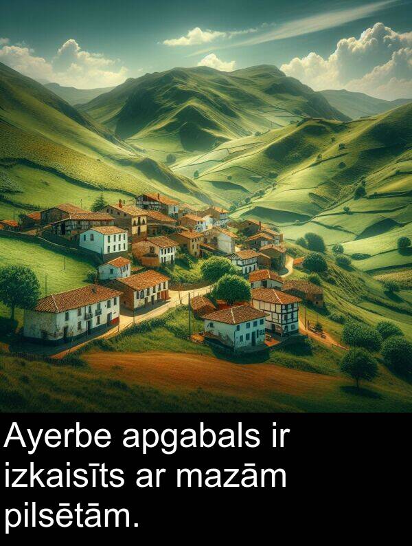 apgabals: Ayerbe apgabals ir izkaisīts ar mazām pilsētām.
