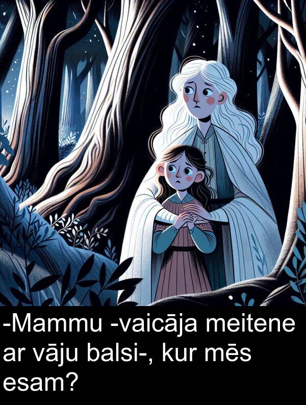 kur: -Mammu -vaicāja meitene ar vāju balsi-, kur mēs esam?