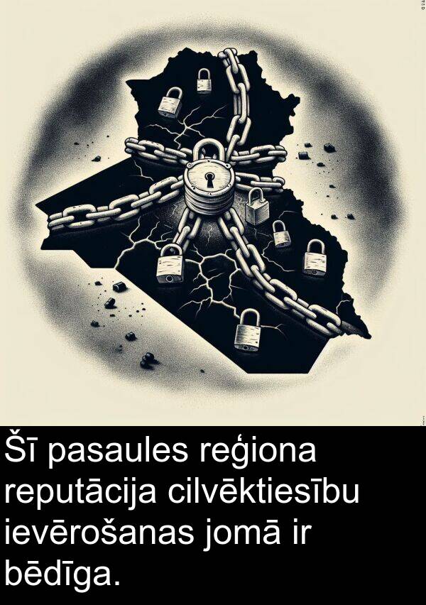 reputācija: Šī pasaules reģiona reputācija cilvēktiesību ievērošanas jomā ir bēdīga.