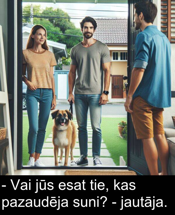 pazaudēja: - Vai jūs esat tie, kas pazaudēja suni? - jautāja.