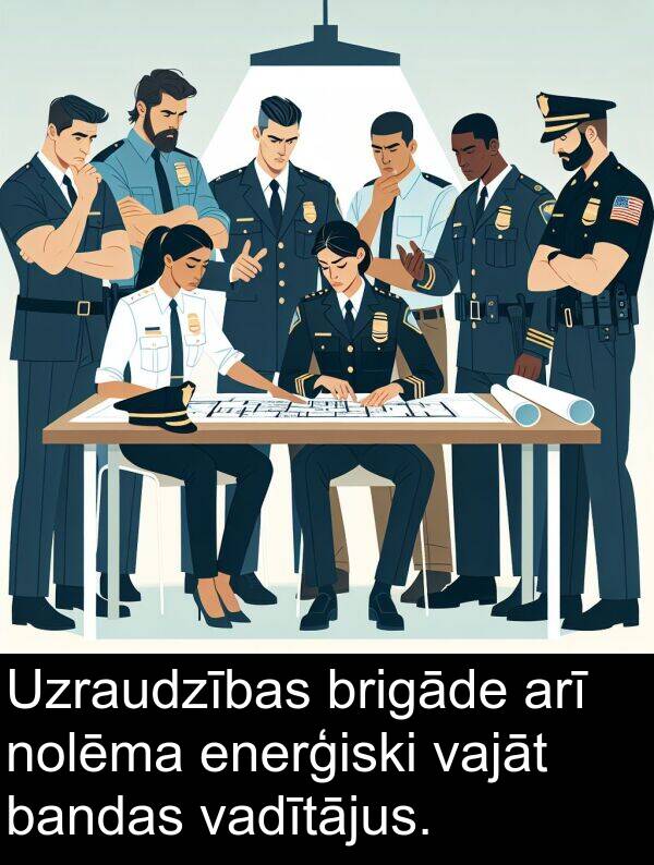 enerģiski: Uzraudzības brigāde arī nolēma enerģiski vajāt bandas vadītājus.