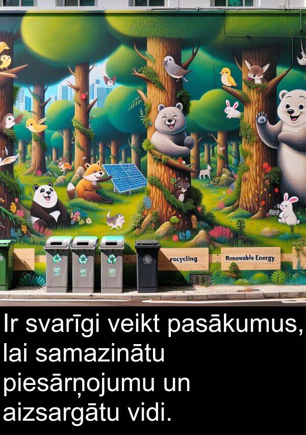 svarīgi: Ir svarīgi veikt pasākumus, lai samazinātu piesārņojumu un aizsargātu vidi.