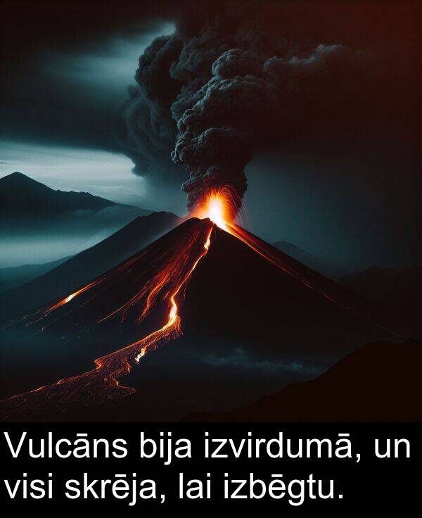 skrēja: Vulcāns bija izvirdumā, un visi skrēja, lai izbēgtu.
