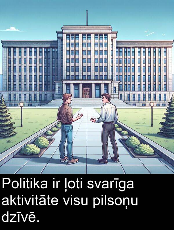 pilsoņu: Politika ir ļoti svarīga aktivitāte visu pilsoņu dzīvē.