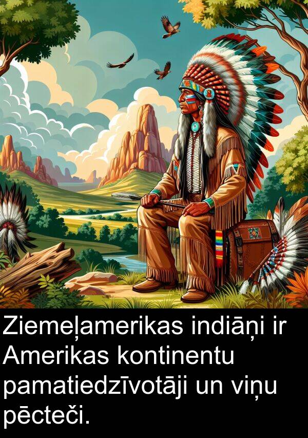 kontinentu: Ziemeļamerikas indiāņi ir Amerikas kontinentu pamatiedzīvotāji un viņu pēcteči.