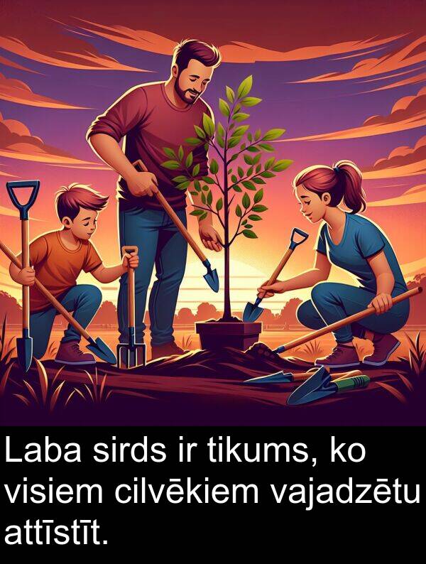 vajadzētu: Laba sirds ir tikums, ko visiem cilvēkiem vajadzētu attīstīt.