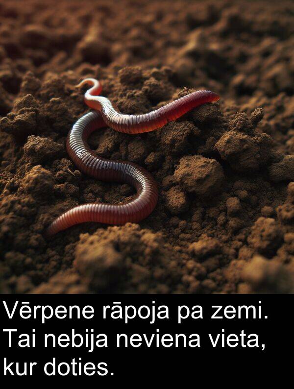 kur: Vērpene rāpoja pa zemi. Tai nebija neviena vieta, kur doties.