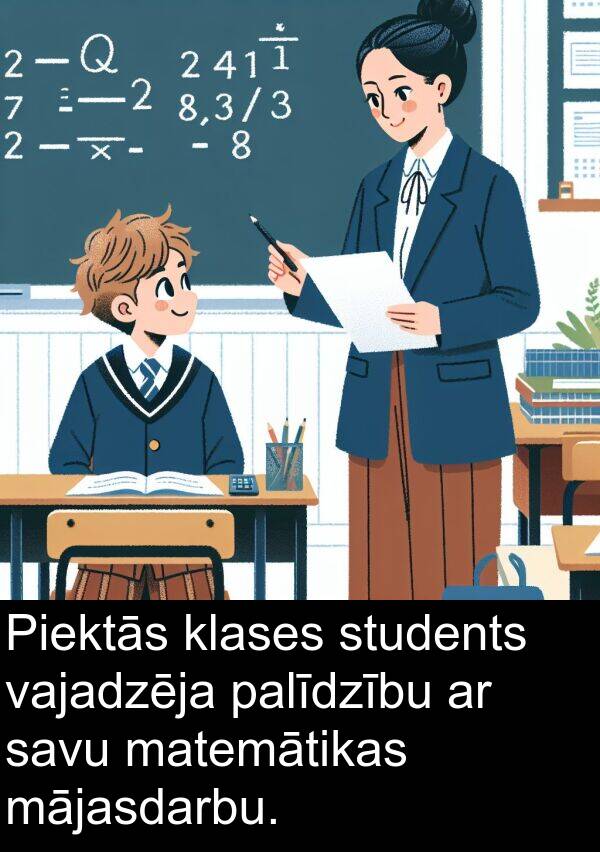 mājasdarbu: Piektās klases students vajadzēja palīdzību ar savu matemātikas mājasdarbu.