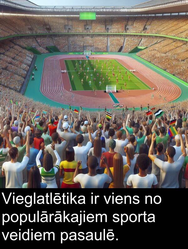 populārākajiem: Vieglatlētika ir viens no populārākajiem sporta veidiem pasaulē.
