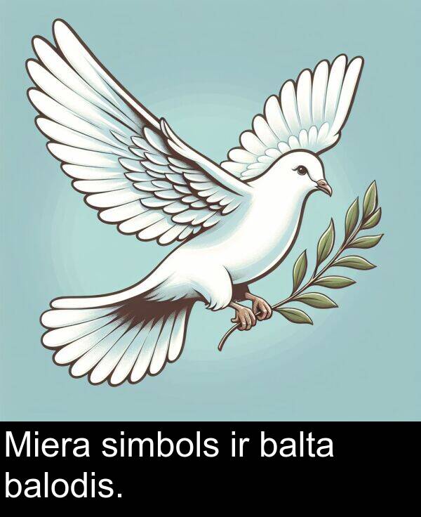 simbols: Miera simbols ir balta balodis.