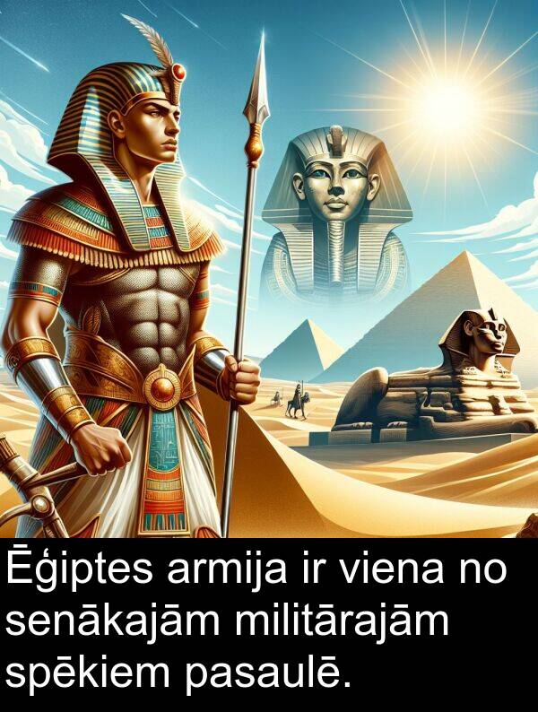 armija: Ēģiptes armija ir viena no senākajām militārajām spēkiem pasaulē.