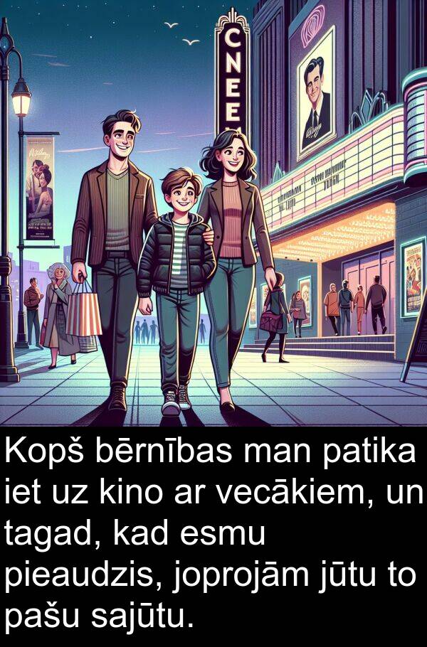 patika: Kopš bērnības man patika iet uz kino ar vecākiem, un tagad, kad esmu pieaudzis, joprojām jūtu to pašu sajūtu.