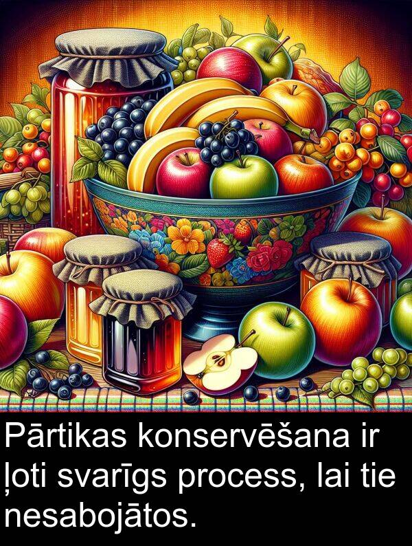 konservēšana: Pārtikas konservēšana ir ļoti svarīgs process, lai tie nesabojātos.