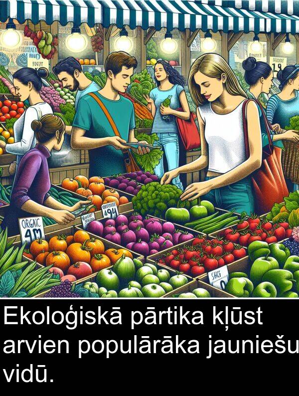 kļūst: Ekoloģiskā pārtika kļūst arvien populārāka jauniešu vidū.
