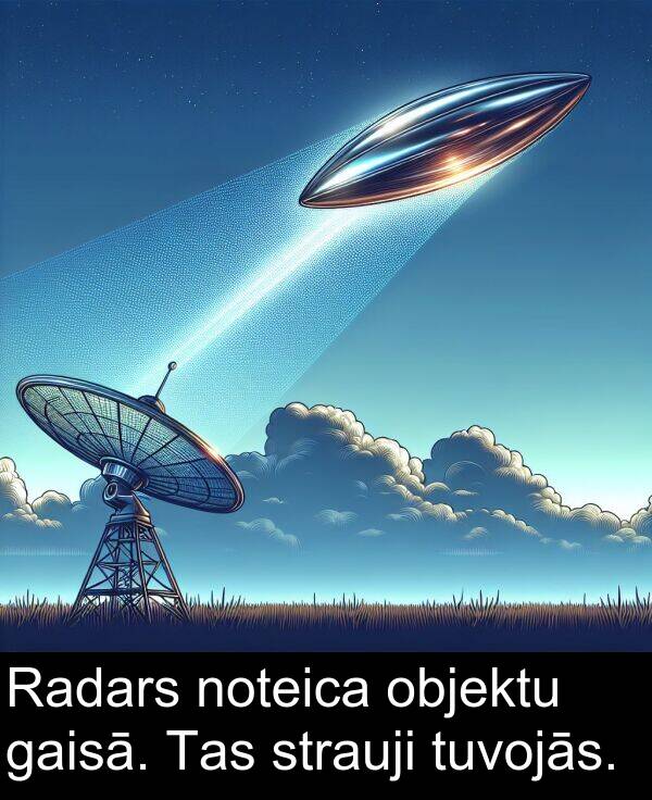 gaisā: Radars noteica objektu gaisā. Tas strauji tuvojās.