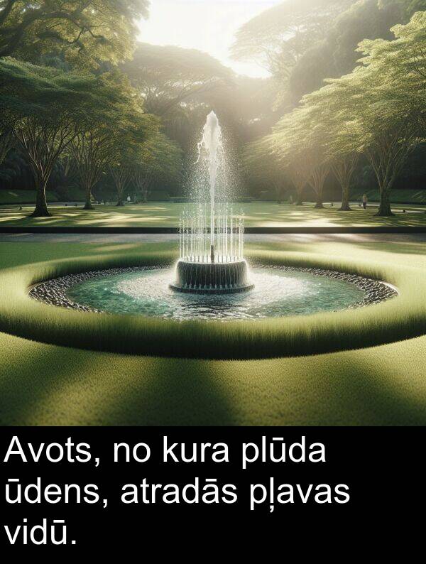 kura: Avots, no kura plūda ūdens, atradās pļavas vidū.
