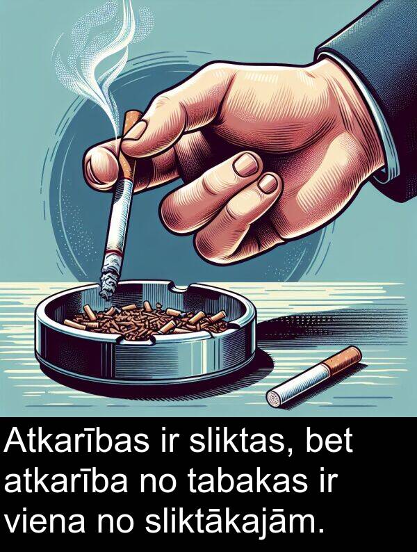 sliktākajām: Atkarības ir sliktas, bet atkarība no tabakas ir viena no sliktākajām.
